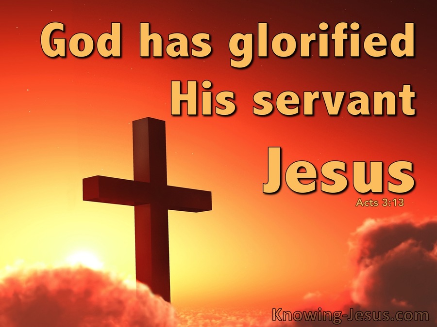 Acts 3:31 The God Has Glorified His Servant Jesus (yellow)